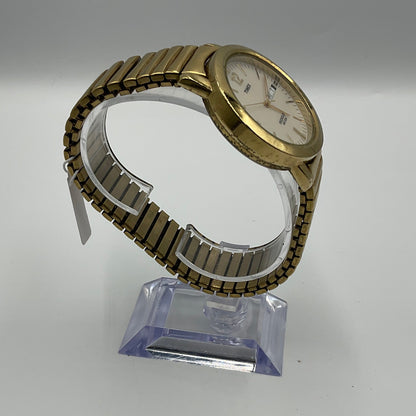 Timex Indiglo Vintage Gold Tone Calander Watch