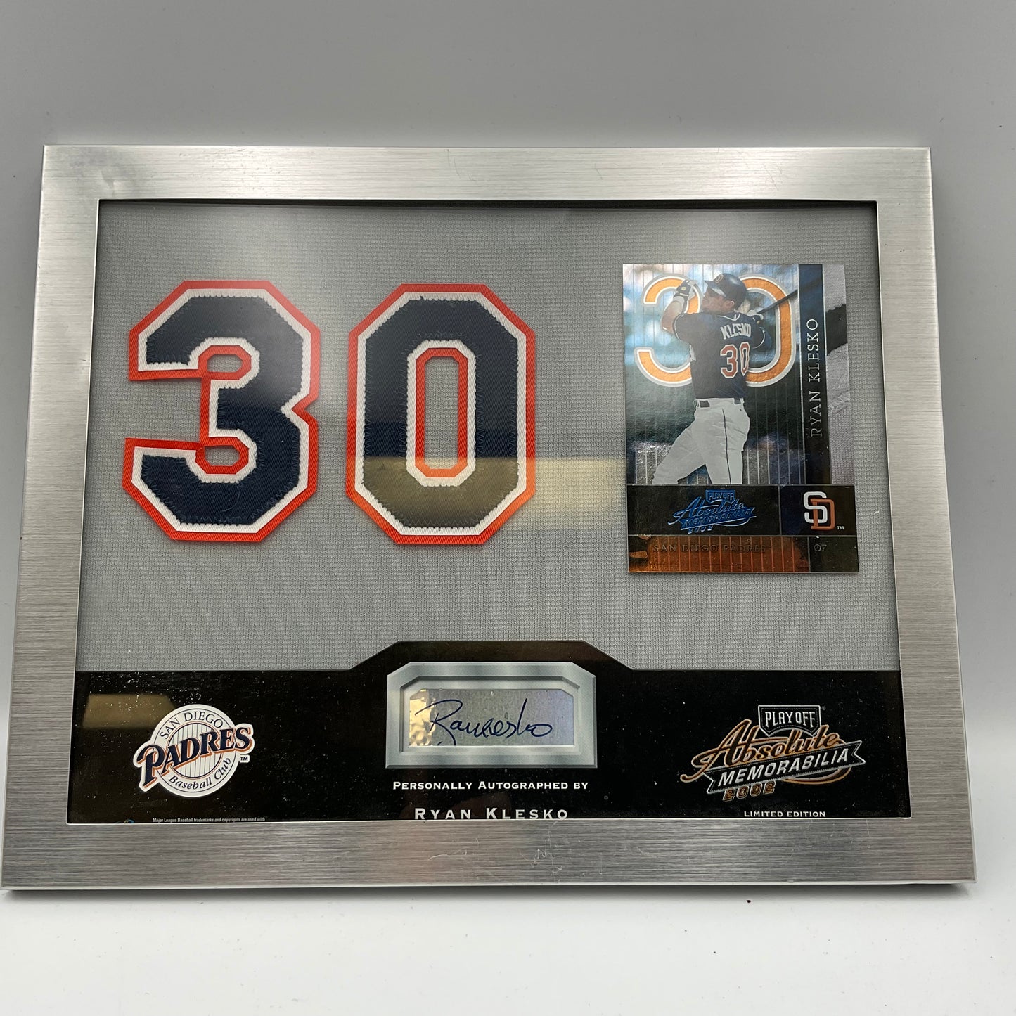 San Diego Padres Ryan Klesko Autographed Playoff Memrobilia