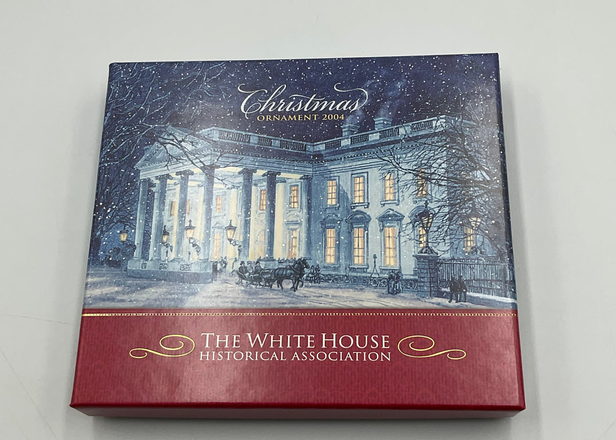 2004 Official White House Christmas Ornament Rutherford B Hayes Sleigh Box Booklet