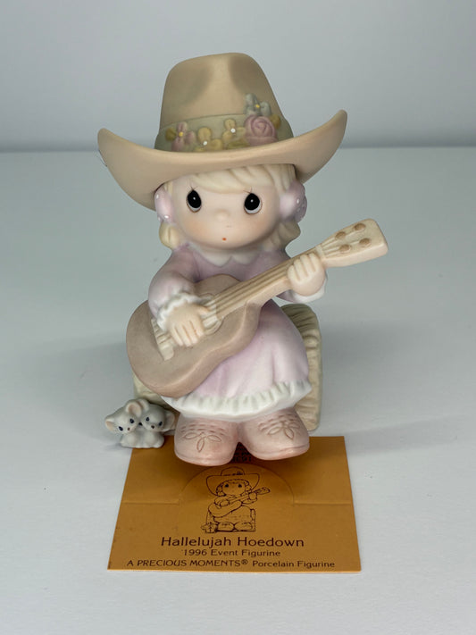 Precious Moments Vintage 1995 Hallelujah Hoedown Hand Painted Porcelain Collectible Figurine Original Box