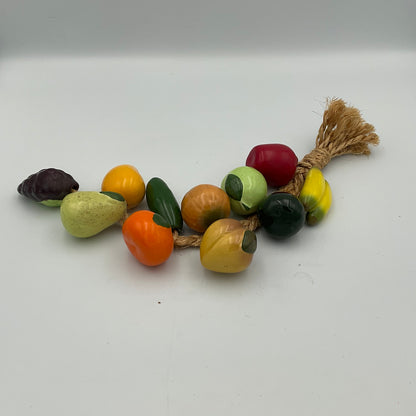 Pair Ceramic Fruit Vegetable on Jute Braid