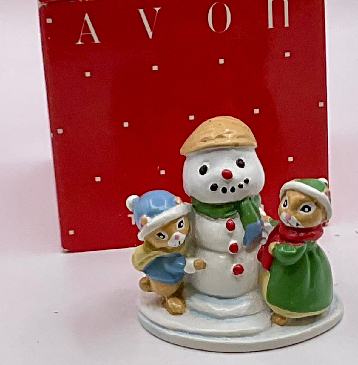 Avon Gift Collection Vintage Forest Friends Snowfall Friends Mini Figurine Christmas Holiday Winter Decor in Original Box