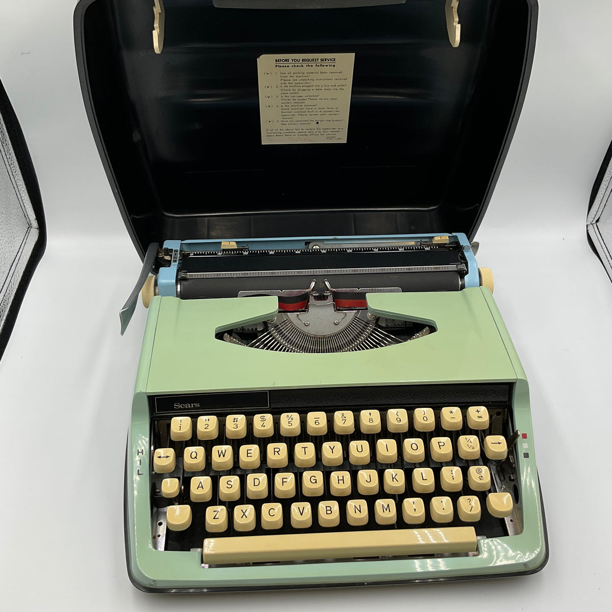 Vintage Sears Manual Portable Typewriter Pastel Green