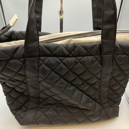 Steve Madden Black Quilted Messenger Tote Bag