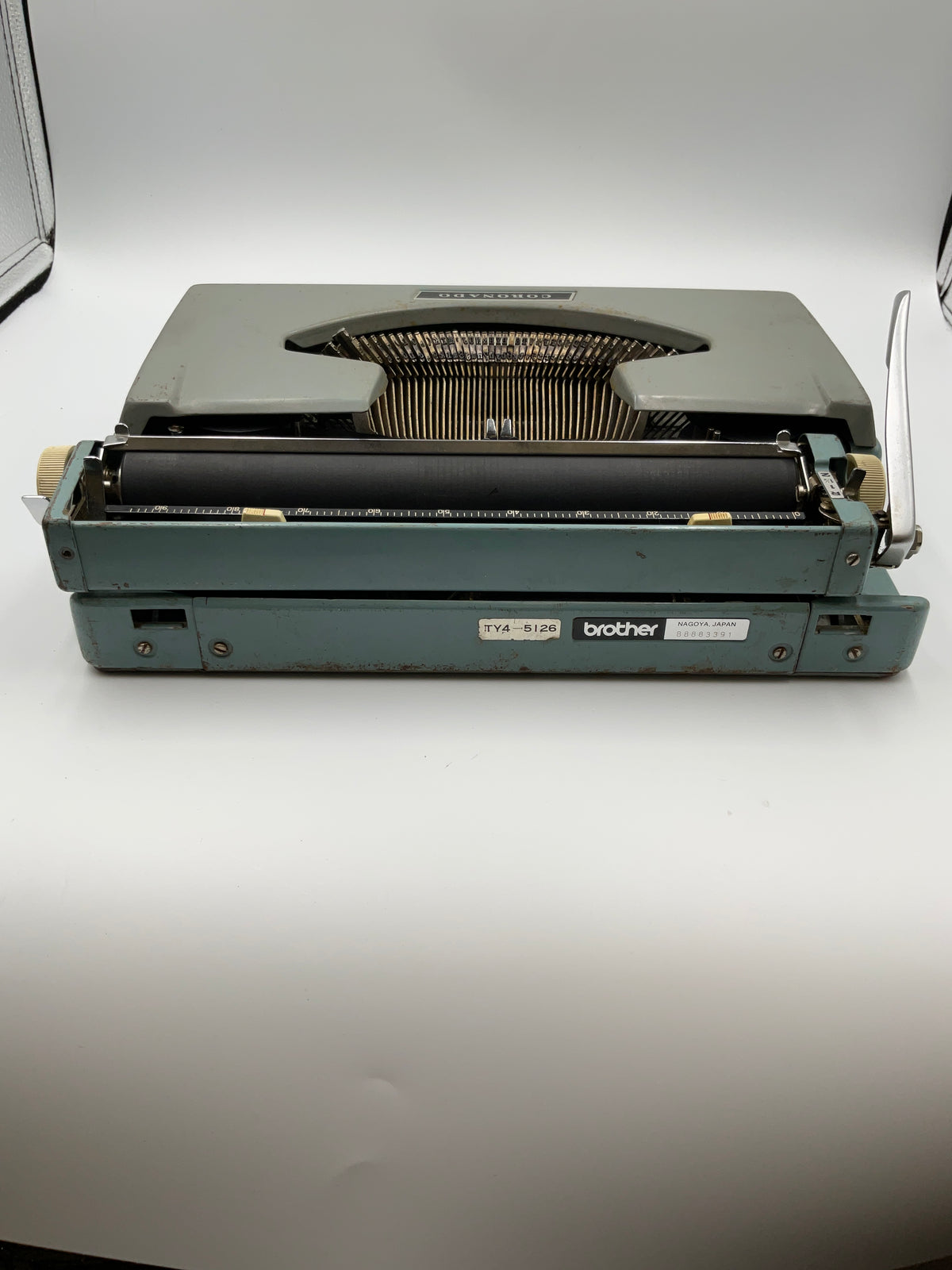 Vintage Coronado Brother Portable Manual Typewriter Blue w/ Hard Case
