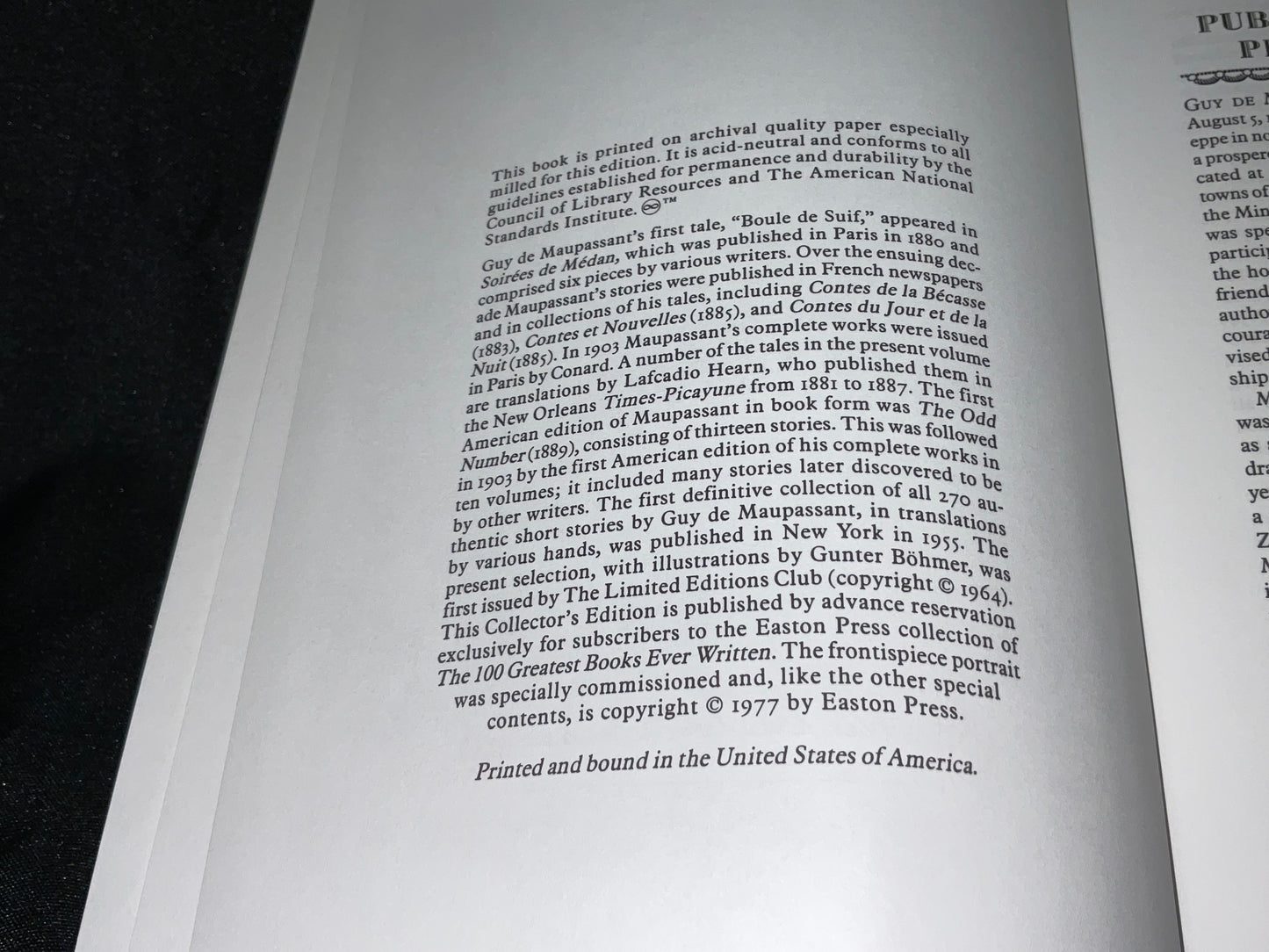 The Tales of Guy de Maupassant Vintage 1977 100 Greatest Books Ever Written Collector's Edition