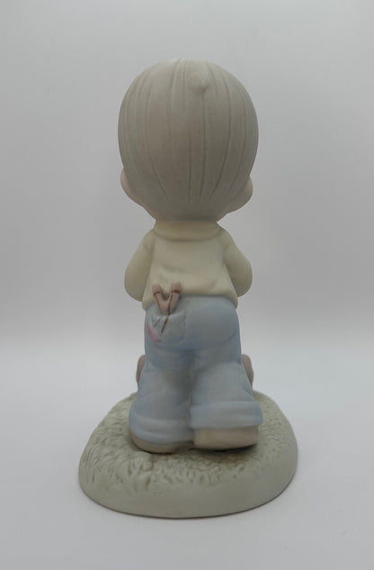 Precious Moments Vintage 1989 Members Only Figurine Mow Power To Ya! New in Box