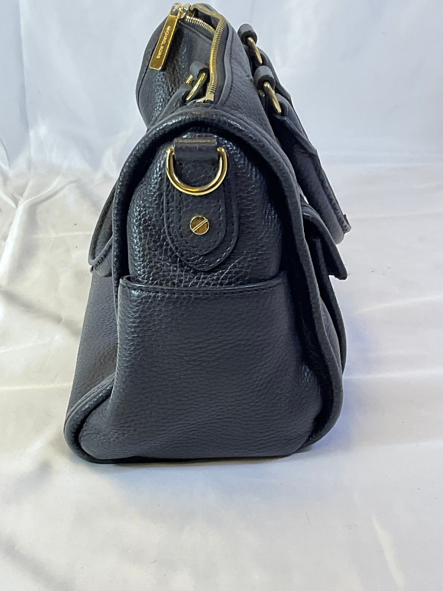 Michael Kors Margo Black Leather Shoulder Satchel Messenger Handbag