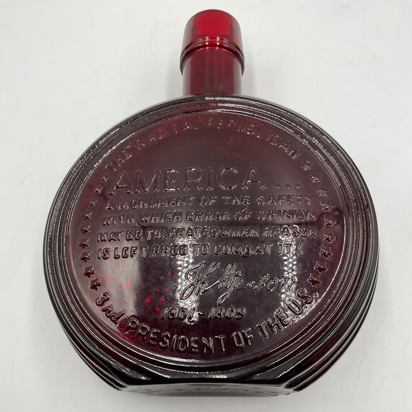 Vintage Wheaton Ruby Red Glass Bottle