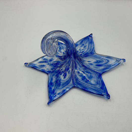 Blue And Silver Glass Flower