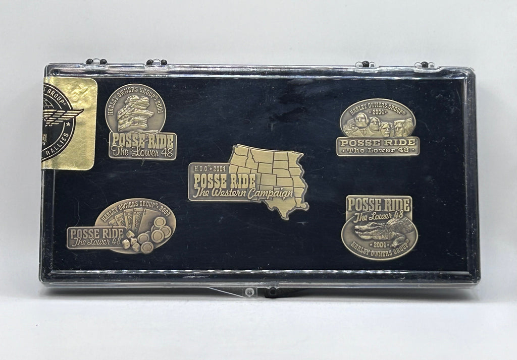 Harley Davidson Posse Ride Pin Collection Vintage 2004 Lower 48 Owner Group Hog Sealed Original Case