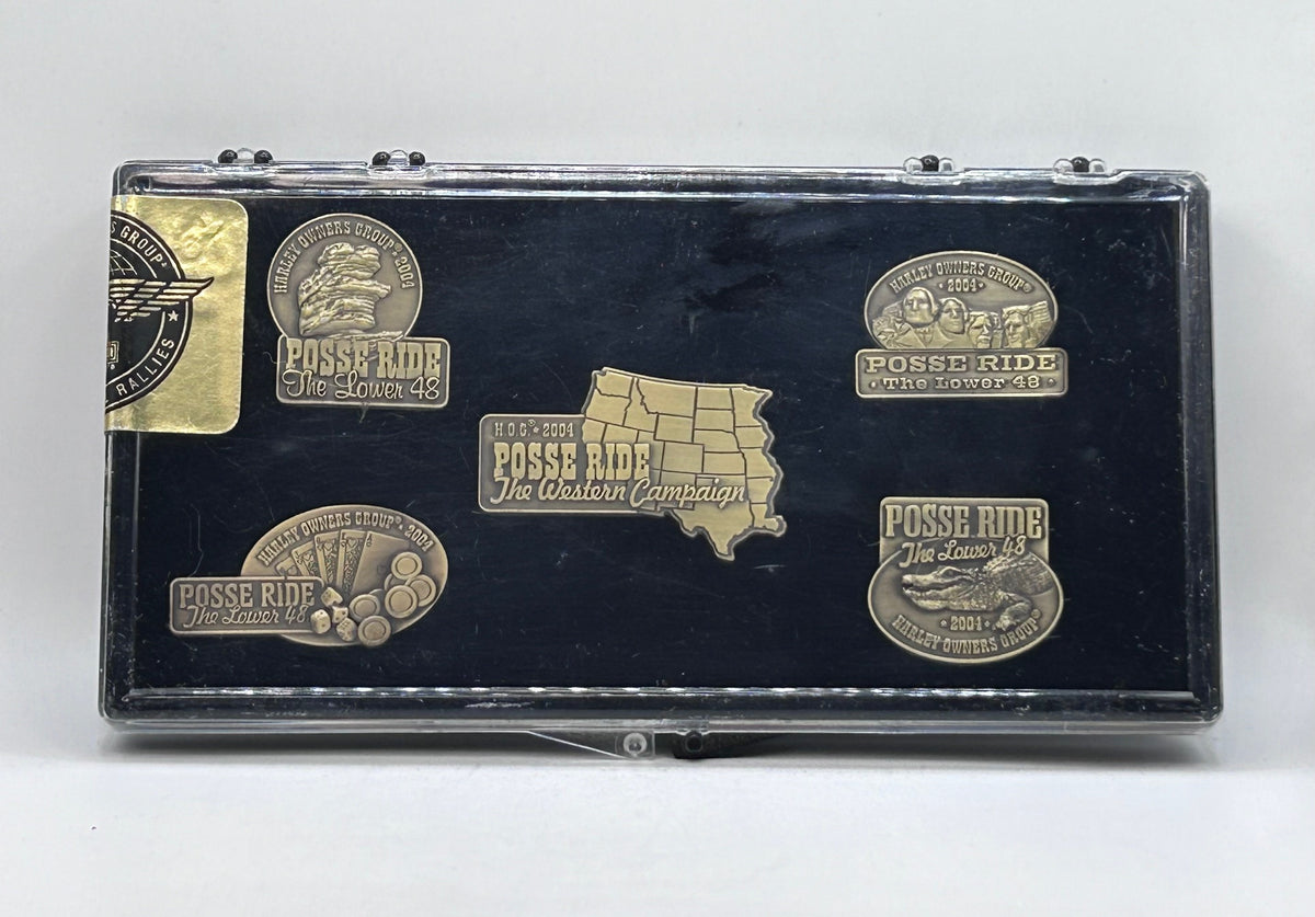 Harley Davidson Posse Ride Pin Collection Vintage 2004 Lower 48 Owner Group Hog Sealed Original Case