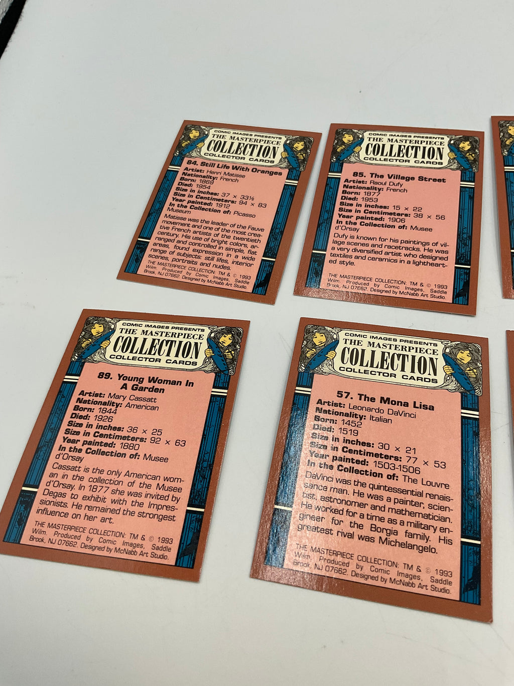 1993 The Masterpiece Collection Fine Art Trading Cards 10-Card Reader Lot