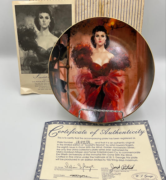 W. L. George Bradford Exchange Limited Edition Plate Gone with Wind Scarlett’s Resolve