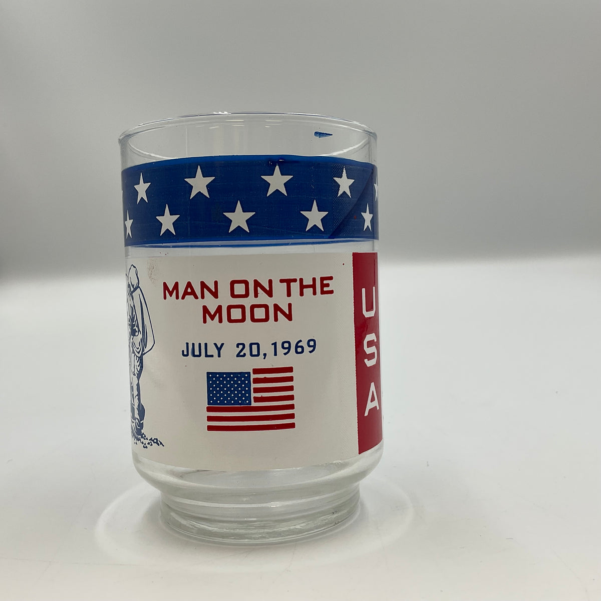 Vintage 1969 Apollo 11 Man on the Moon Libbey Glass Tumbler NASA Collectible USA