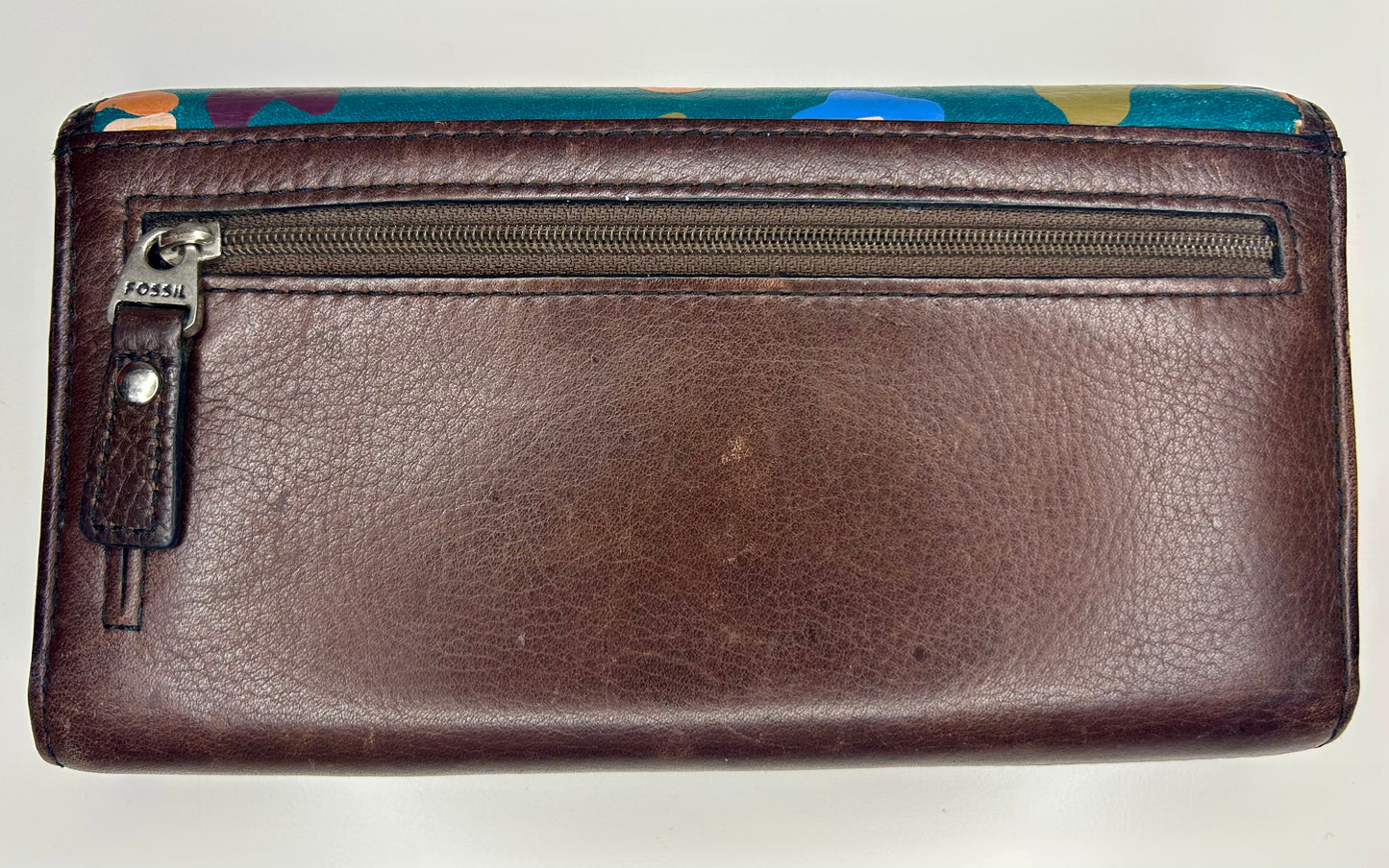 FOSSIL Marlow Turquoise Floral Trifold Wallet
