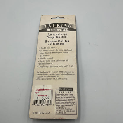 2003 Vintage The Three Stooges Talking Beer Bottle Opener