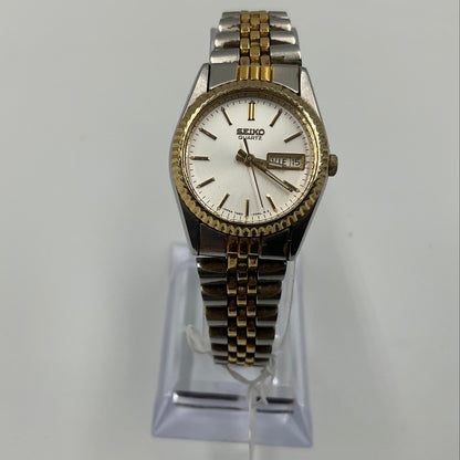 Seiko Women's 23mm White Dial Two Tone Day Date Watch