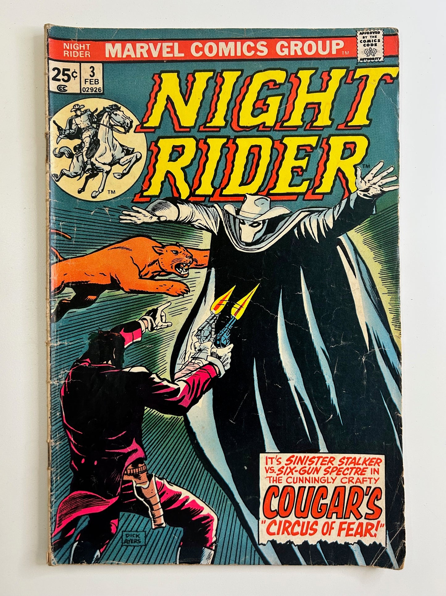 Night Rider #3 Vintage 1975 Cougar's Circus of Fear Marvel Group Comic Book