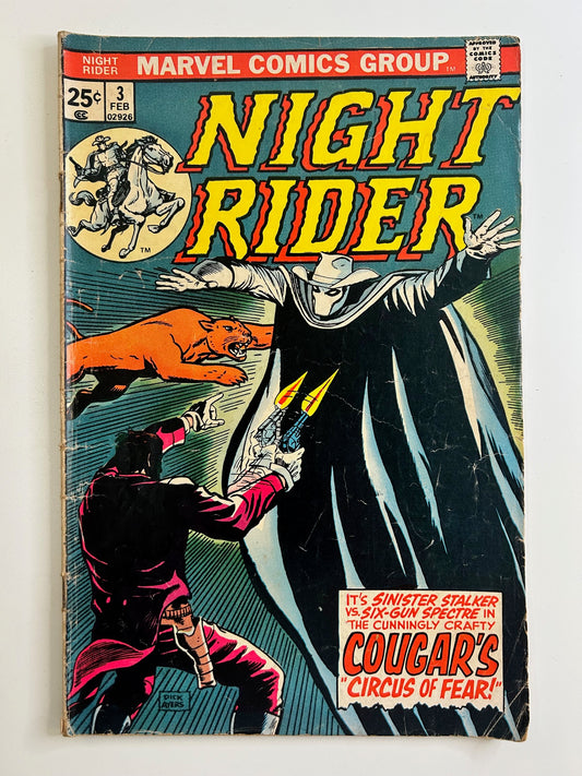 Night Rider #3 Vintage 1975 Cougar's Circus of Fear Marvel Group Comic Book