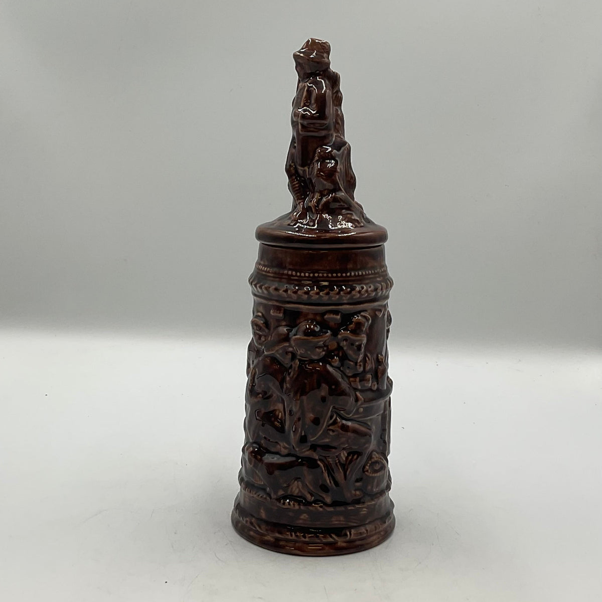 Vintage Glazed Pottery 3D Embossed Ceramic Beer Stein Gerz Germany