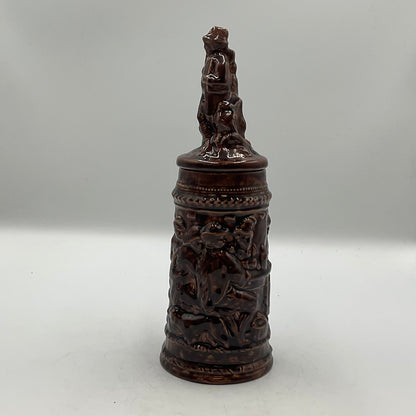 Vintage Glazed Pottery 3D Embossed Ceramic Beer Stein Gerz Germany
