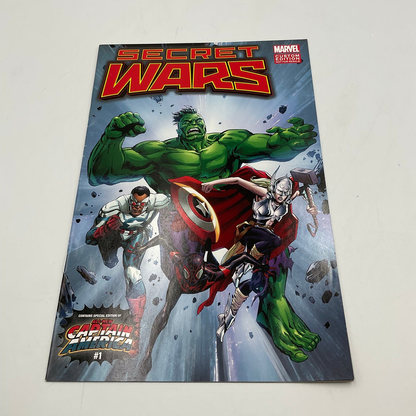 Marvel Custom Edition Secret Wars featuring Captain America number 1 comic book 2015