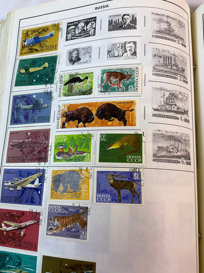 Traveler Stamp Album for International Postage Stamp Collectors Partially Full Incomplete