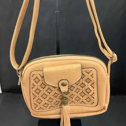 Beige Revive Vintage Leather Crossbody Bag