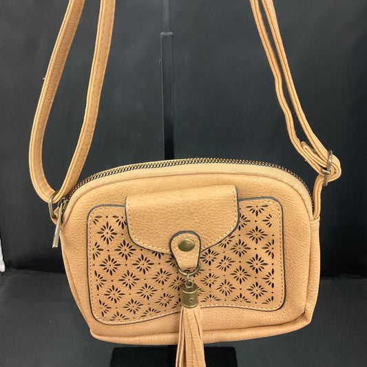 Beige Revive Vintage Leather Crossbody Bag