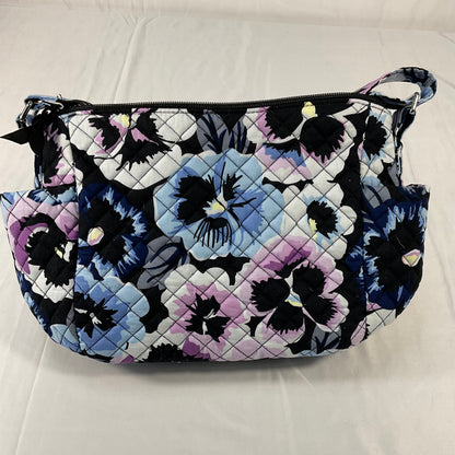 Vera Bradley Plum Pansies On the Go Crossbody Cotton Purse New with Tags 18in Strap