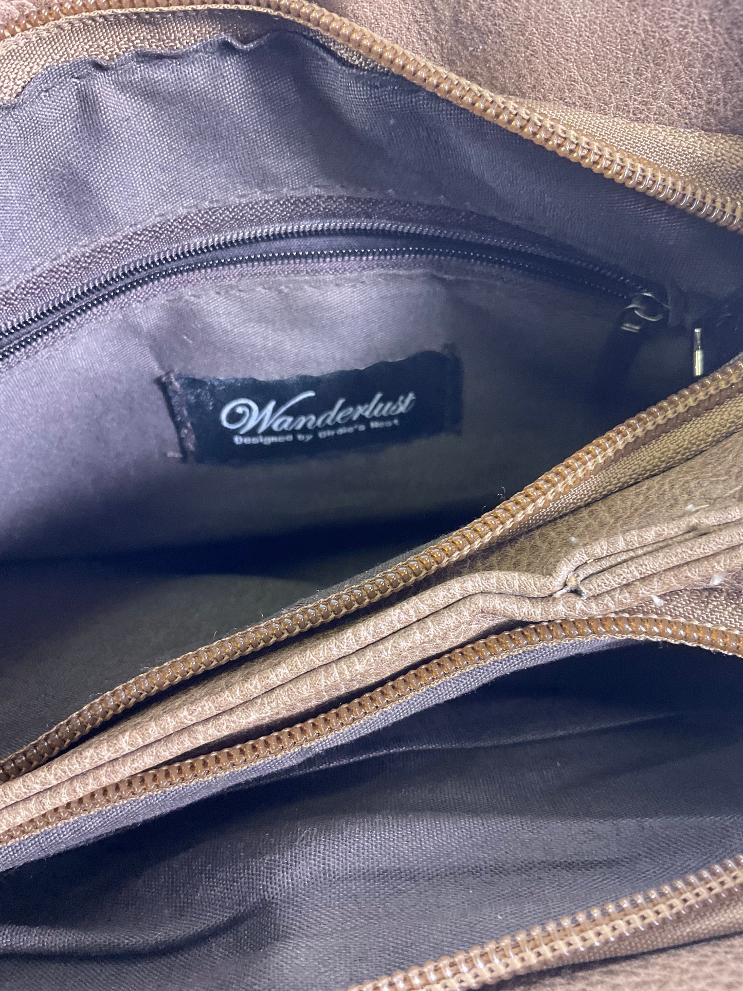 Wanderlust by Birdies Nest Tan Suede Handbag