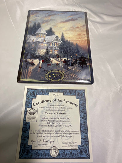 Thomas Kinkade Timeless Memories Seasons Clock with 5-Seasonal Kinkaid Plates