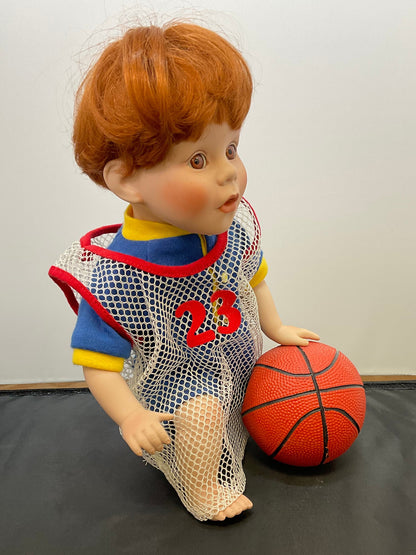 Danbury Mint Porcelain Danny the Basketball Player Doll by Elke Hutchens