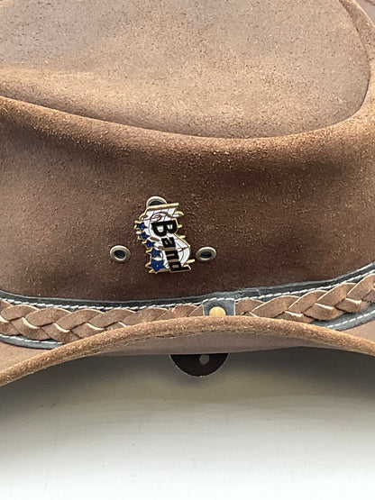 Outback Survivor Brown Suede Cowboy Hat Harley-Davidson Eagle Pin