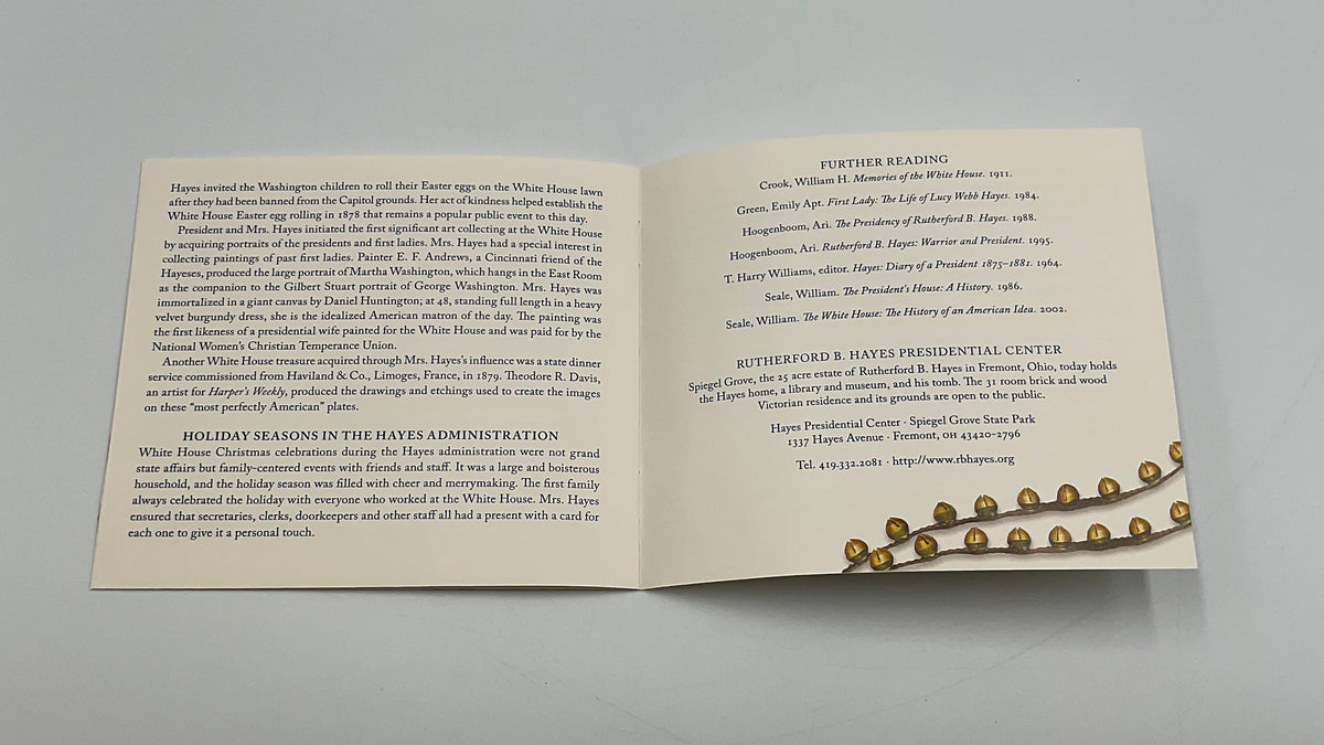 2004 Official White House Christmas Ornament Rutherford B Hayes Sleigh Box Booklet