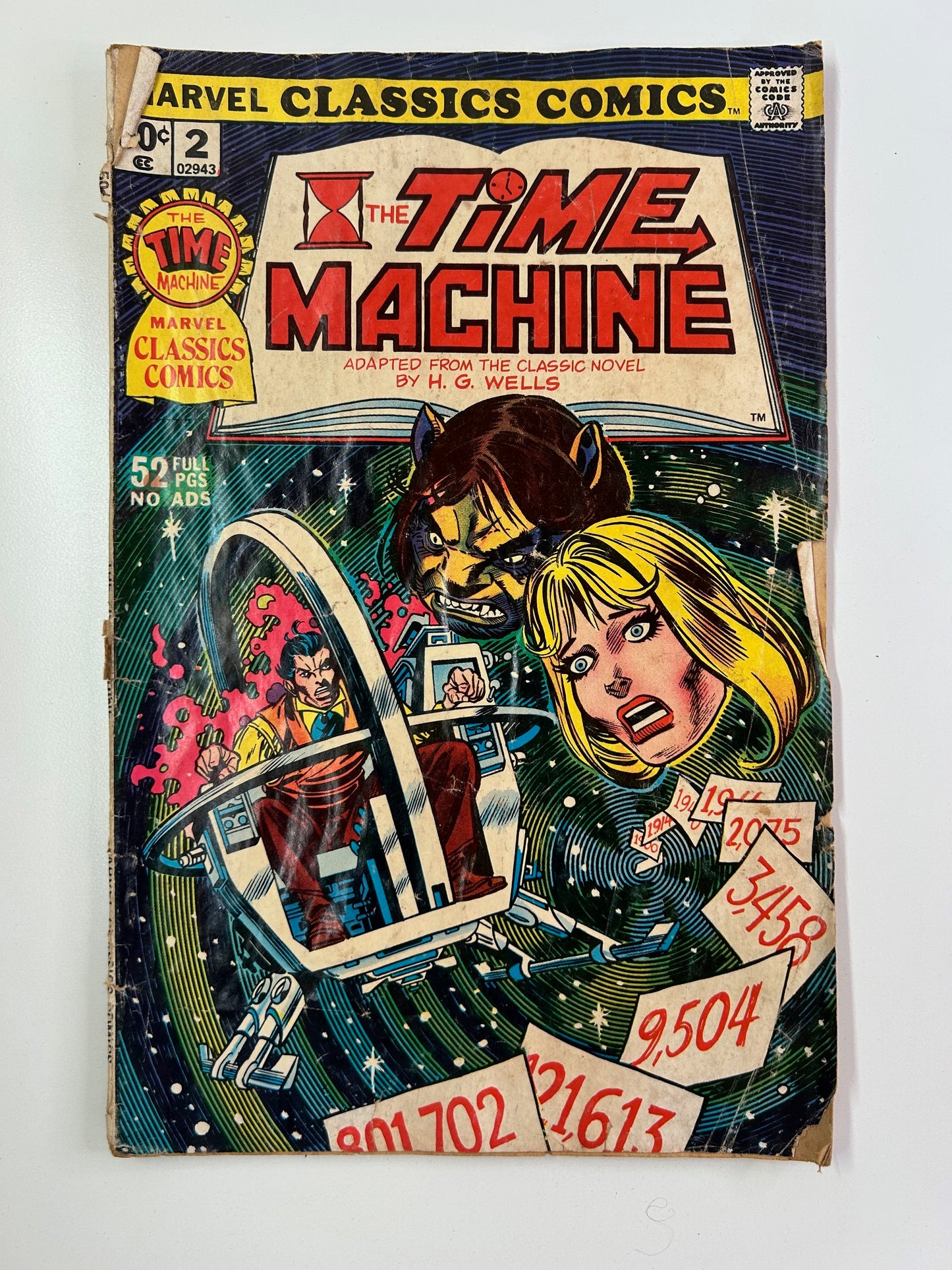 Marvel Classic Comics The Time Machine Vol. 1 #2 Vintage 1976 Comic Book H.G. Wells