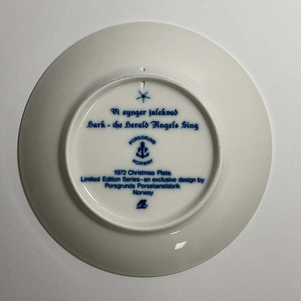 Julen Vintage 1972 Norwegian Porsgrund Plate With Original Box