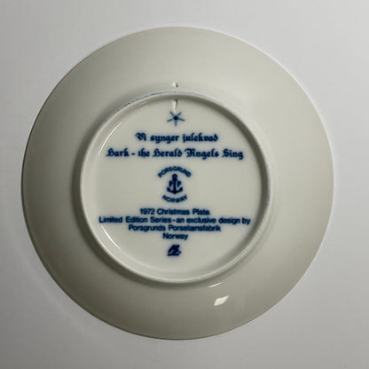 Julen Vintage 1972 Norwegian Porsgrund Plate With Original Box