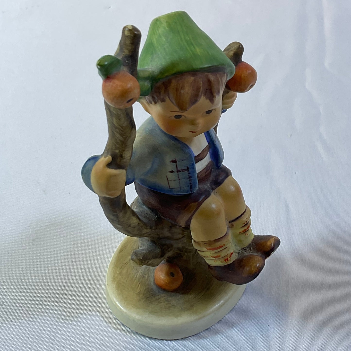Goebel Hummel Boy in Apple Tree 142 3/0 TMK 2 Porcelain Figurine Handmade Western Germany