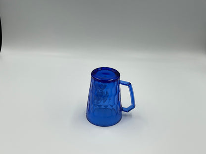 1930s Shirley Temple cobalt blue depression glass child’s mug