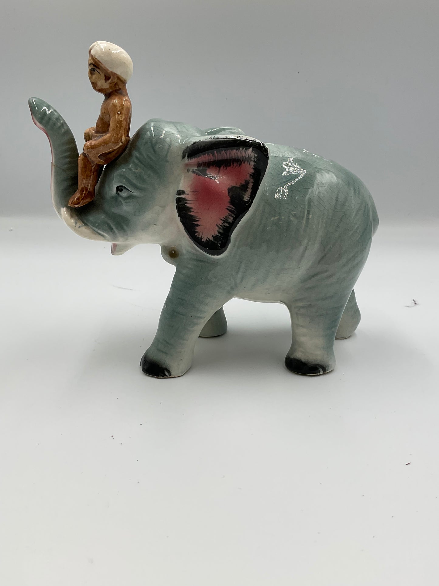 Vintage Elephant Ridden By Boy Figure decor