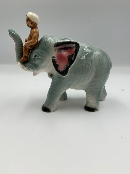 Vintage Elephant Ridden By Boy Figure decor