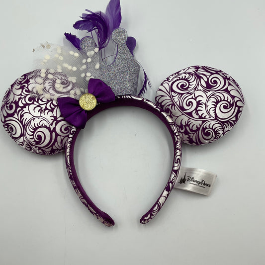 Disney Parks Plush Purple Silver Mickey Minnie Mouse Ears