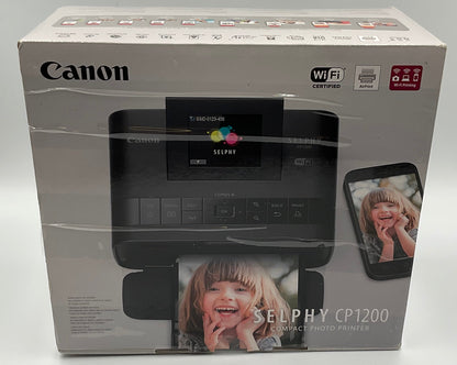 Canon SELPHY CP1200 Wireless Compact Photo Printer Black Bundle With Box