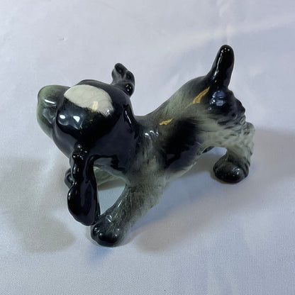 Goebel Vintage Black White Cocker Spaniel Dog Porcelain Figurine #30105 Made in West Germany
