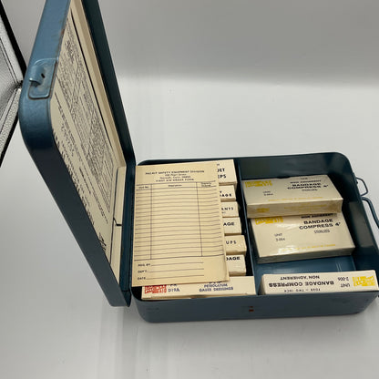 Vintage Blue Metal First Aid Kit