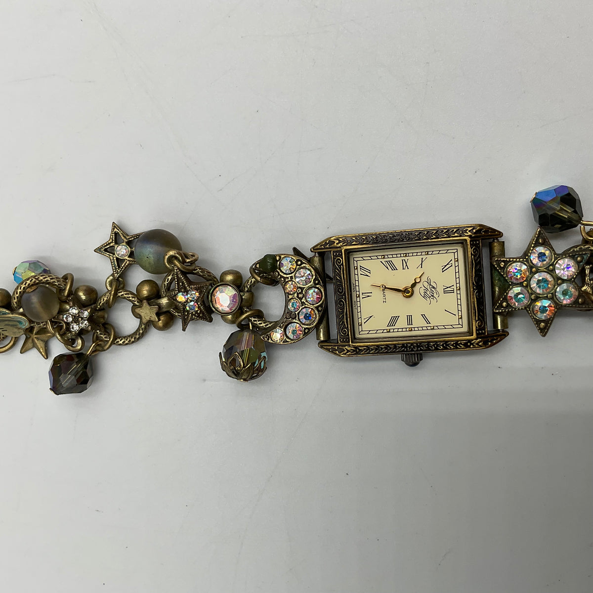 Vintage Kirks Folly Celestial Themed Charm Bracelet Wristwatch