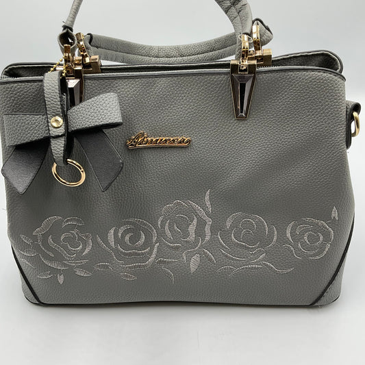 Ziming Women’s Handbag Floral Embroidery Satchel Medium Tote Bag