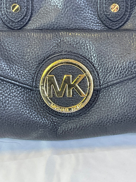 Michael Kors Margo Black Leather Shoulder Satchel Messenger Handbag